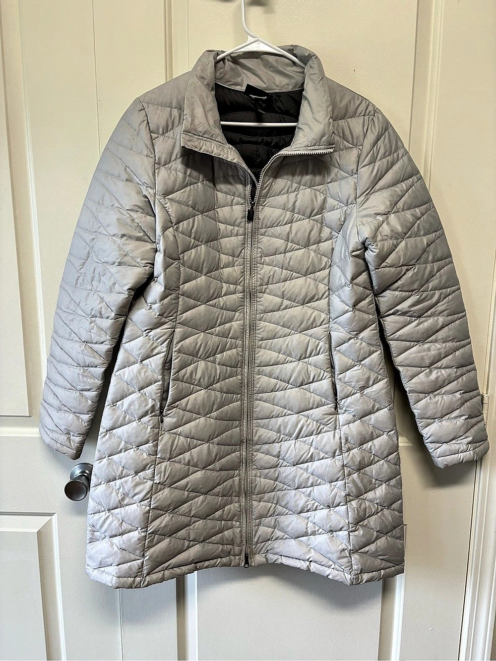 Womens Patagonia Lightweight Fiona Parka Coat Jacket Light Grey Size Large